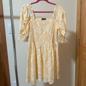 1. State Yellow and White Floral Dress Large